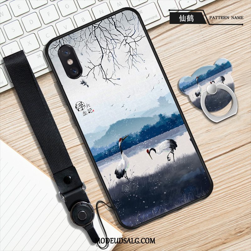 Xiaomi Mi 8 Pro Etui Hængende Ornamenter Sort Mønster Support Cover