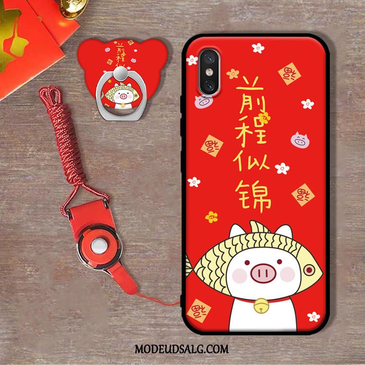 Xiaomi Mi 8 Pro Etui Lille Sektion Anti-fald Af Personlighed Blød Rød