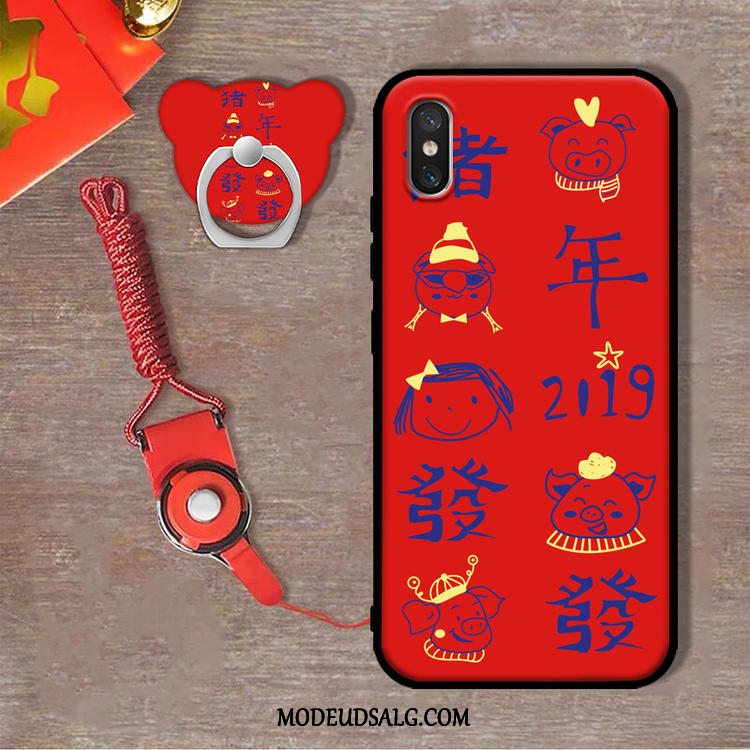 Xiaomi Mi 8 Pro Etui Lille Sektion Anti-fald Af Personlighed Blød Rød