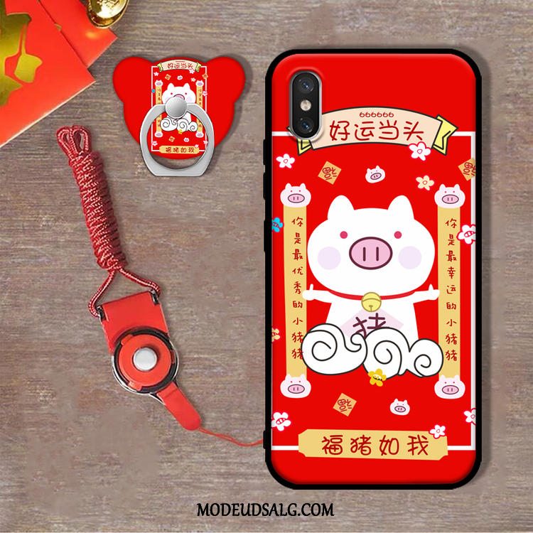 Xiaomi Mi 8 Pro Etui Lille Sektion Anti-fald Af Personlighed Blød Rød