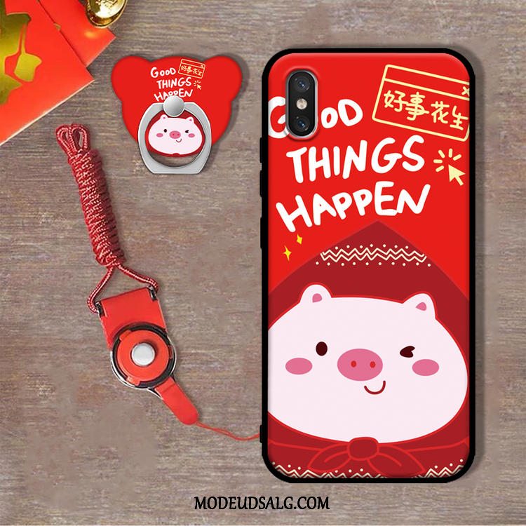 Xiaomi Mi 8 Pro Etui Lille Sektion Anti-fald Af Personlighed Blød Rød