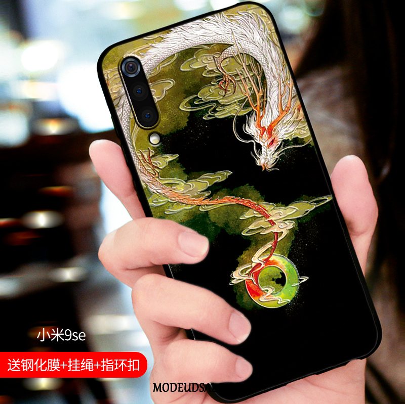 Xiaomi Mi 9 Se Etui Alt Inklusive Trend Kinesisk Stil Tynd Blå