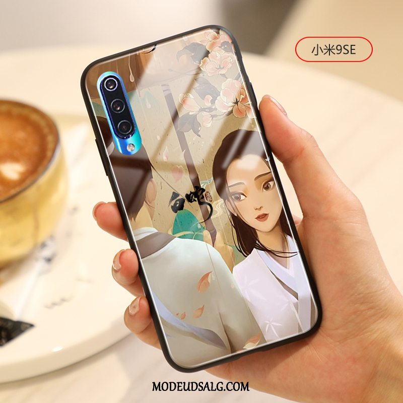 Xiaomi Mi 9 Se Etui Cartoon Glas Beskyttelse Kinesisk Stil Hvid