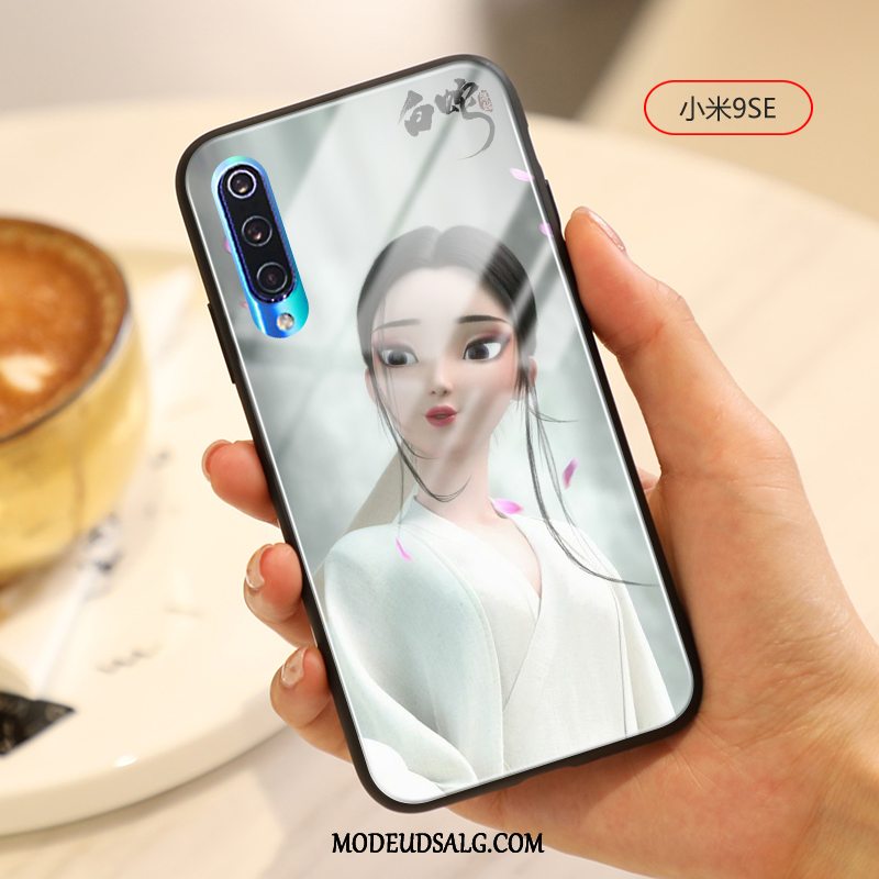 Xiaomi Mi 9 Se Etui Cartoon Glas Beskyttelse Kinesisk Stil Hvid