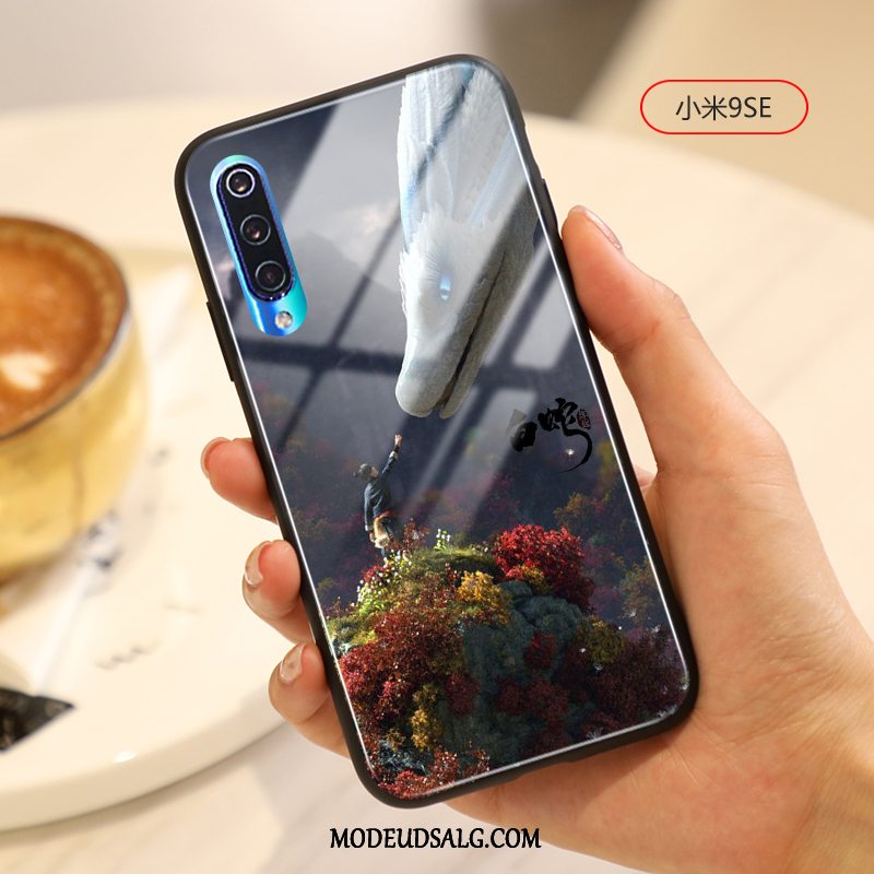 Xiaomi Mi 9 Se Etui Cartoon Glas Beskyttelse Kinesisk Stil Hvid