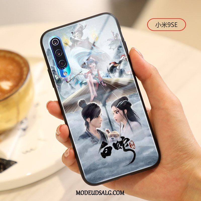 Xiaomi Mi 9 Se Etui Cartoon Glas Beskyttelse Kinesisk Stil Hvid