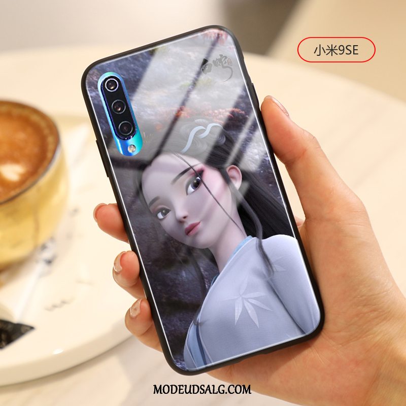 Xiaomi Mi 9 Se Etui Cartoon Glas Beskyttelse Kinesisk Stil Hvid