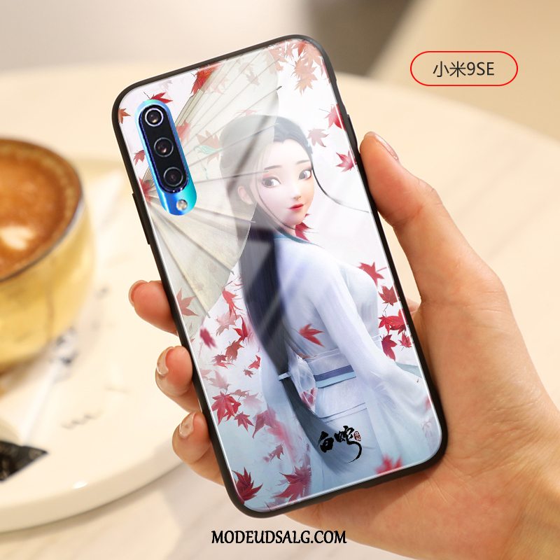 Xiaomi Mi 9 Se Etui Cartoon Glas Beskyttelse Kinesisk Stil Hvid