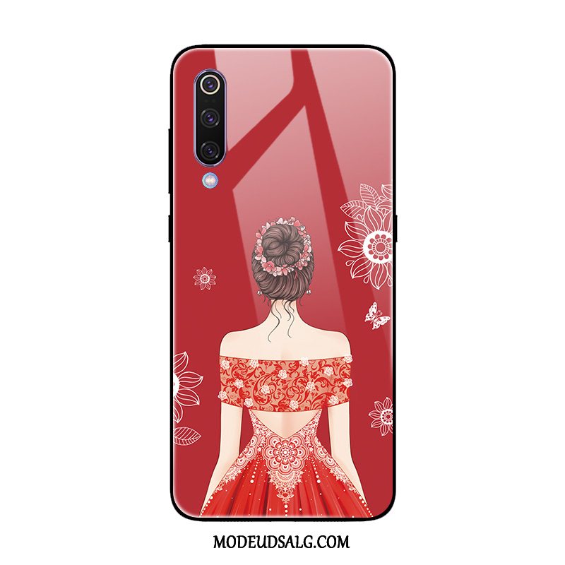 Xiaomi Mi 9 Se Etui Kreativ Hærdet Glas Rød Spejl Beskyttelse