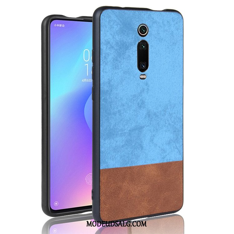 Xiaomi Mi 9t Etui Blå Lille Sektion Denim Cover Læder