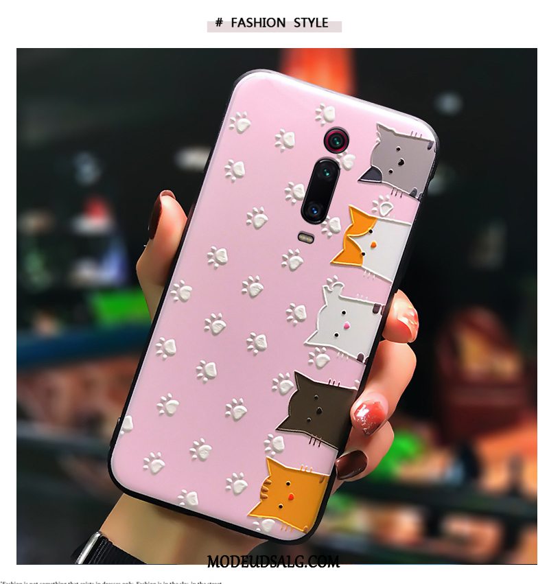 Xiaomi Mi 9t Etui / Cover Lyserød Alt Inklusive Relief Skridsikre Cartoon