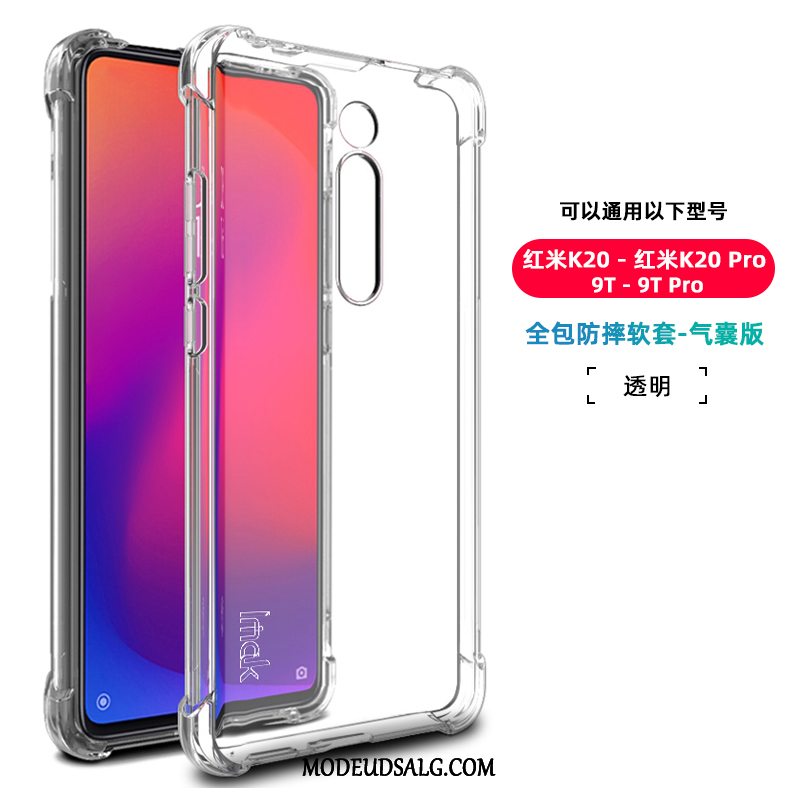 Xiaomi Mi 9t Etui Gennemsigtig Sort Blød Alt Inklusive Gasbag