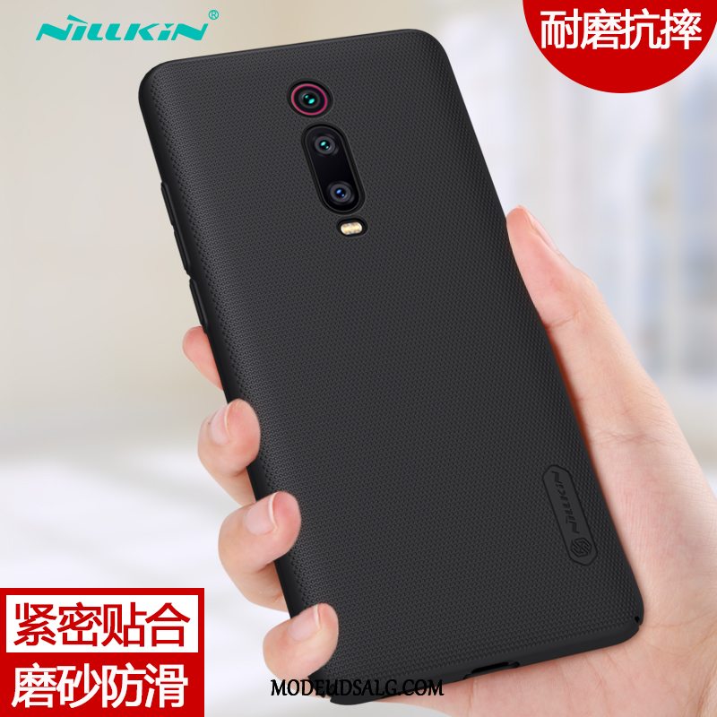 Xiaomi Mi 9t Etui Lille Sektion Guld Mønster Cover Nubuck