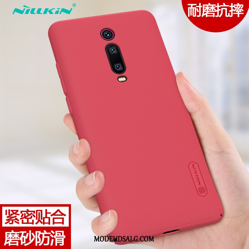 Xiaomi Mi 9t Etui Lille Sektion Guld Mønster Cover Nubuck