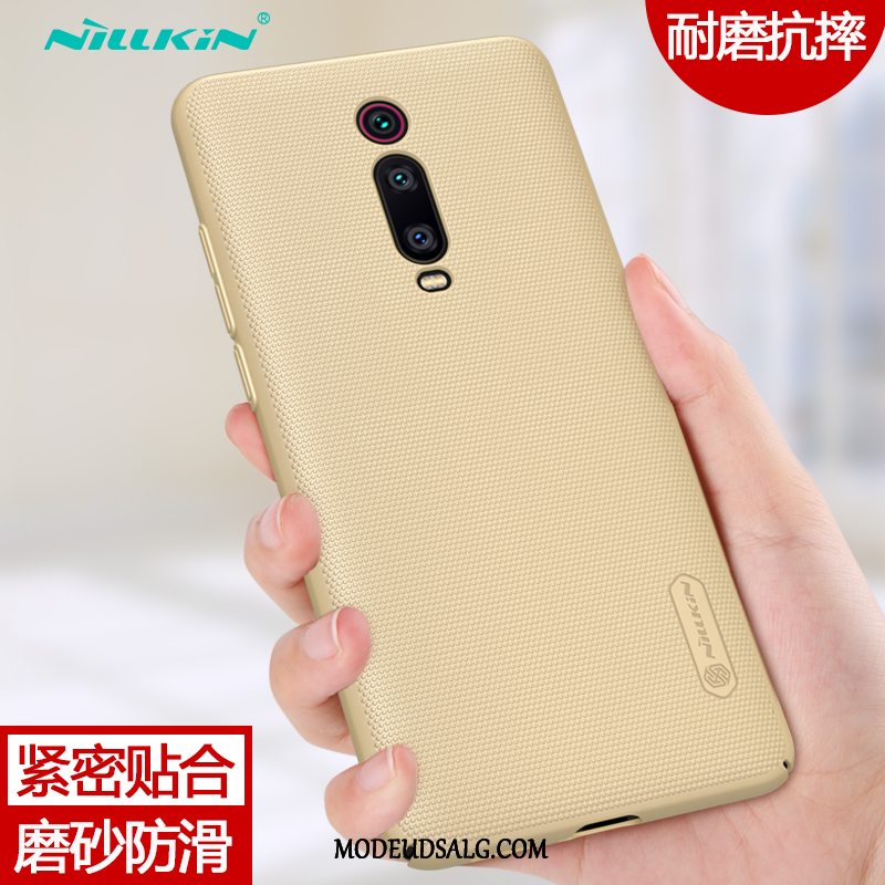 Xiaomi Mi 9t Etui Lille Sektion Guld Mønster Cover Nubuck