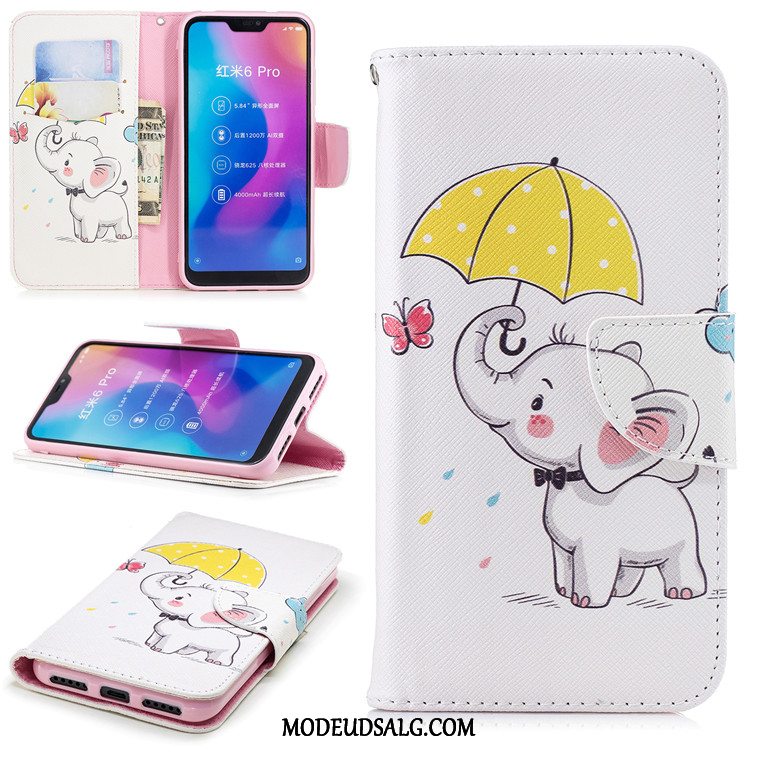 Xiaomi Mi A2 Etui Rød Lille Sektion Sort Cover Clamshell