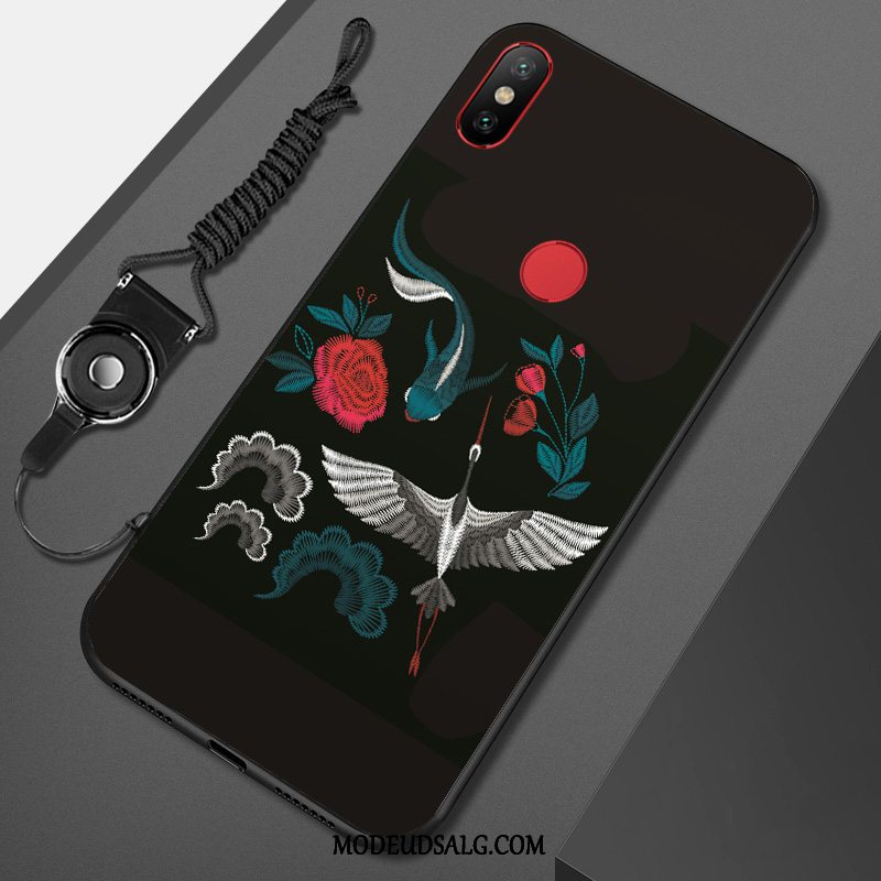 Xiaomi Mi A2 Lite Etui Anti-fald Cartoon Sort Hængende Ornamenter Malet