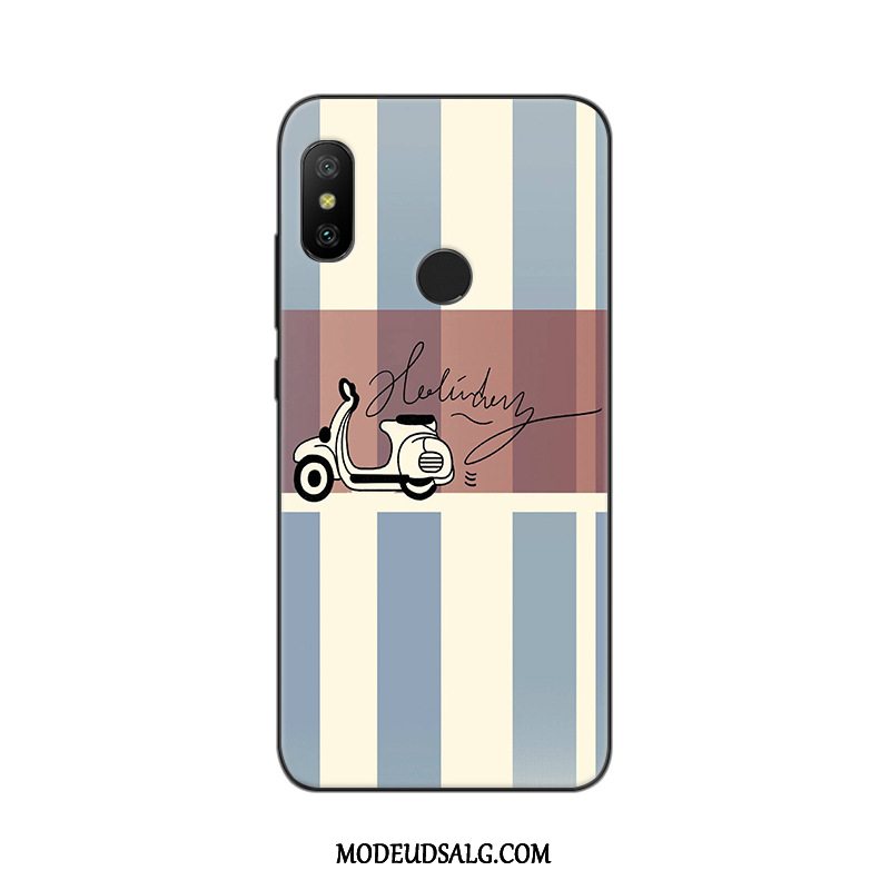 Xiaomi Mi A2 Lite Etui Anti-fald Nubuck Lyserød Cover Malet