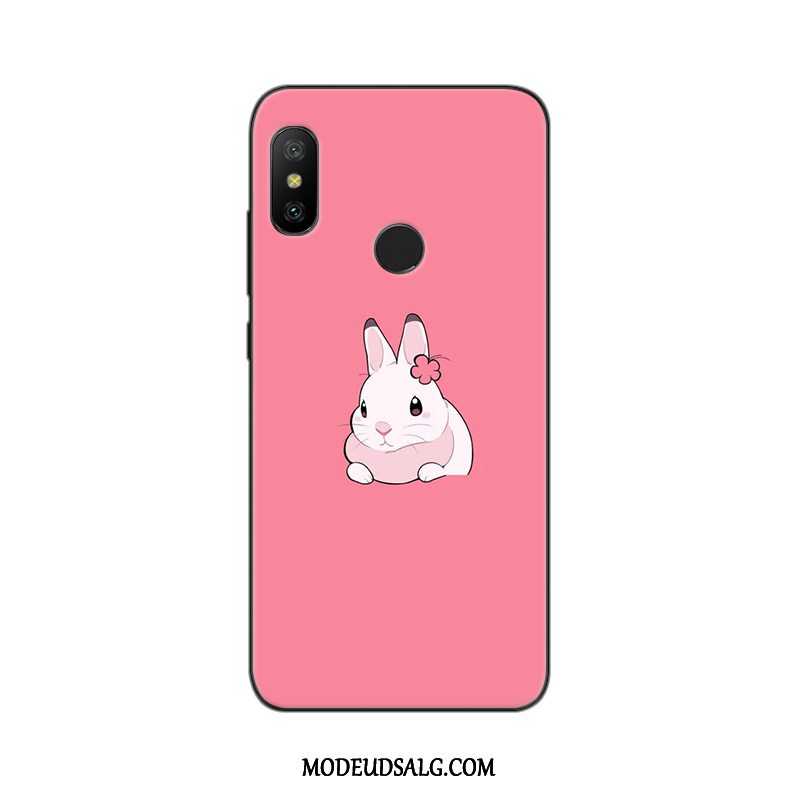 Xiaomi Mi A2 Lite Etui Anti-fald Nubuck Lyserød Cover Malet