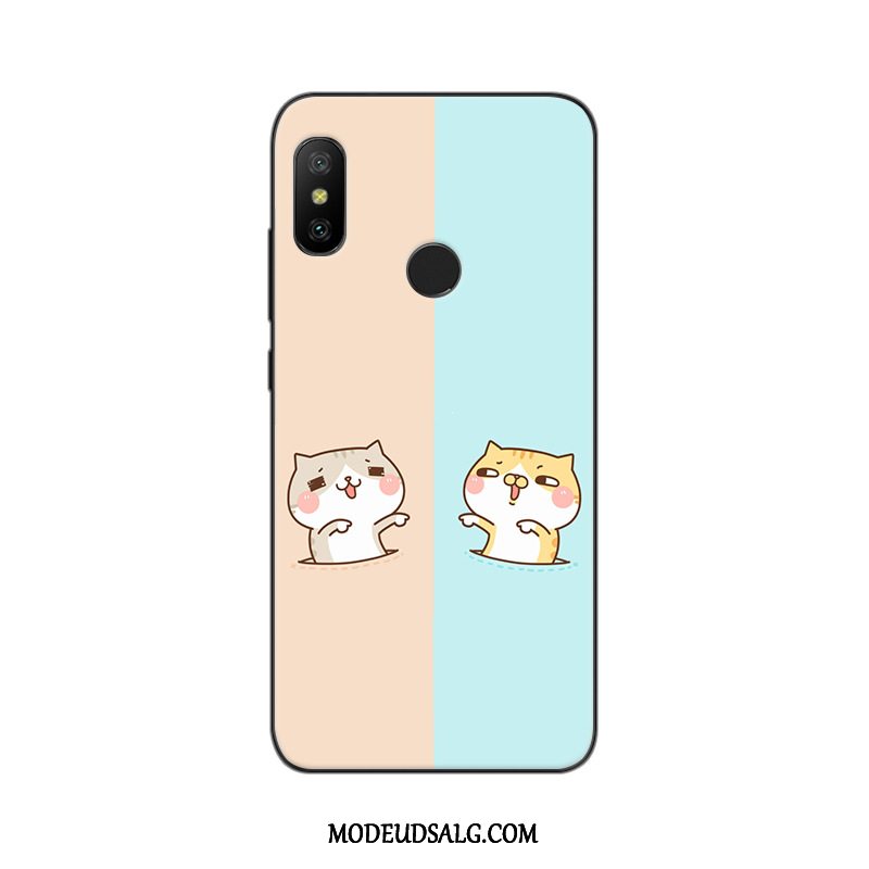 Xiaomi Mi A2 Lite Etui Anti-fald Nubuck Lyserød Cover Malet