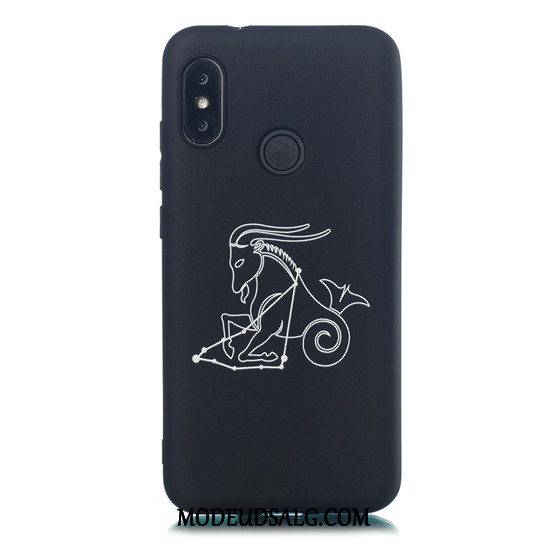 Xiaomi Mi A2 Lite Etui / Cover Sort Nubuck Cartoon Rød