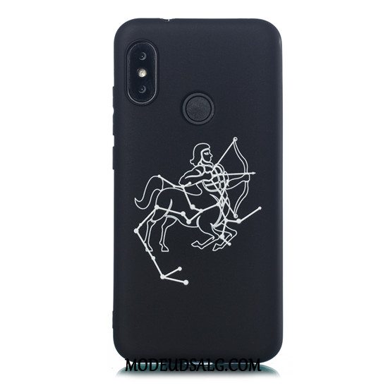 Xiaomi Mi A2 Lite Etui / Cover Sort Nubuck Cartoon Rød