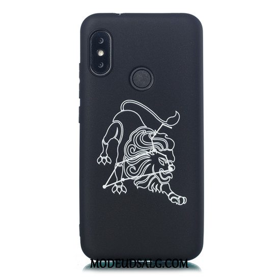 Xiaomi Mi A2 Lite Etui / Cover Sort Nubuck Cartoon Rød