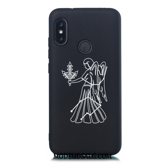 Xiaomi Mi A2 Lite Etui / Cover Sort Nubuck Cartoon Rød