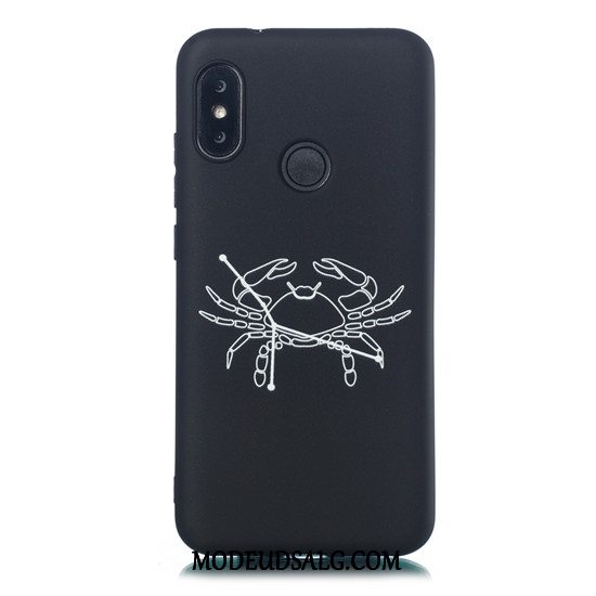 Xiaomi Mi A2 Lite Etui / Cover Sort Nubuck Cartoon Rød