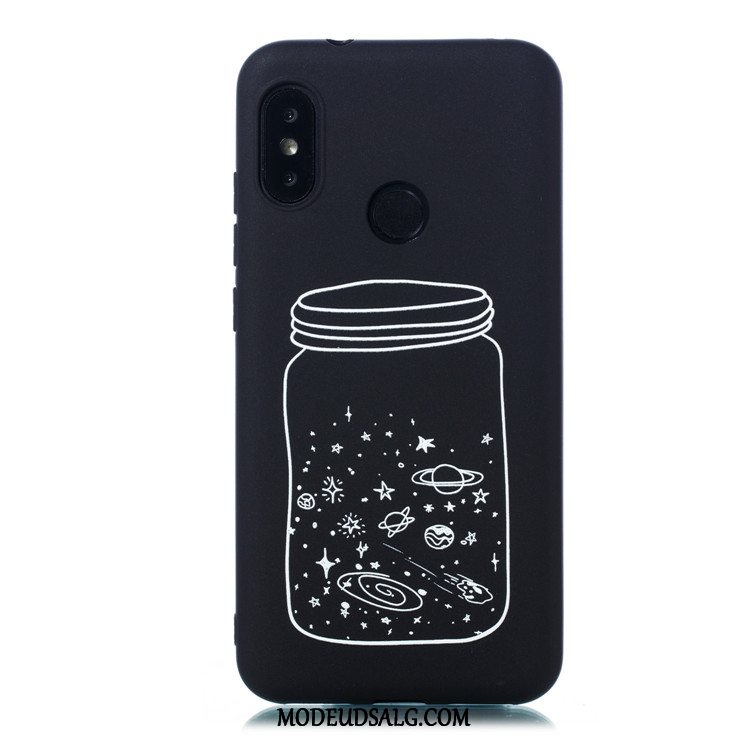 Xiaomi Mi A2 Lite Etui / Cover Sort Nubuck Cartoon Rød