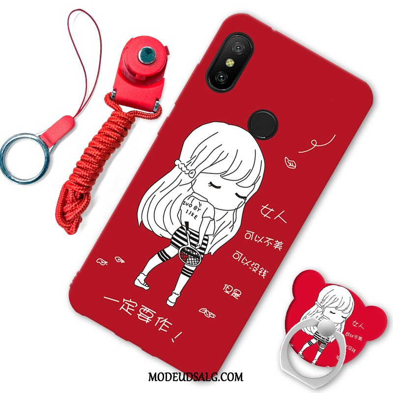 Xiaomi Mi A2 Lite Etui Smuk Net Red Rød Cartoon Lille Sektion