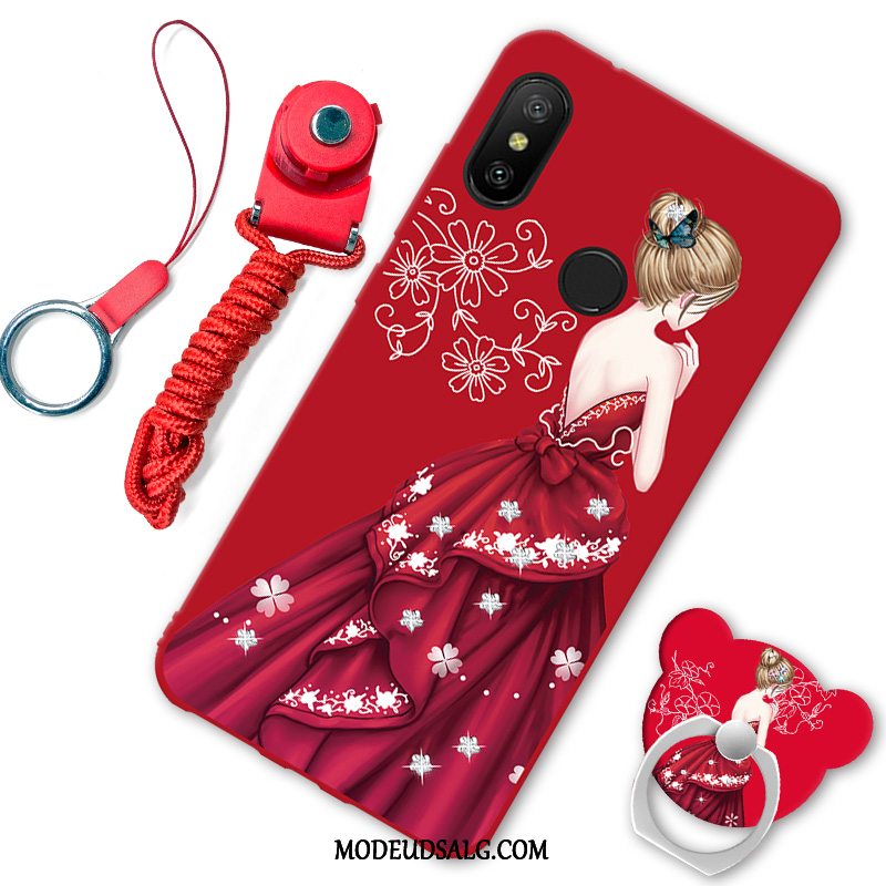 Xiaomi Mi A2 Lite Etui Smuk Net Red Rød Cartoon Lille Sektion