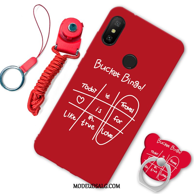 Xiaomi Mi A2 Lite Etui Smuk Net Red Rød Cartoon Lille Sektion