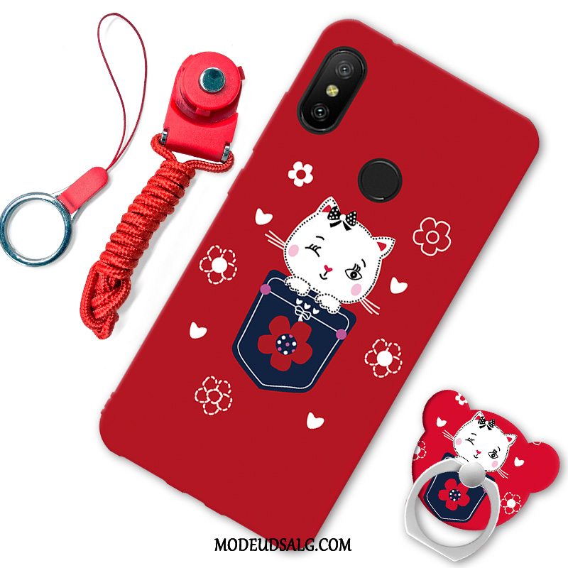 Xiaomi Mi A2 Lite Etui Smuk Net Red Rød Cartoon Lille Sektion