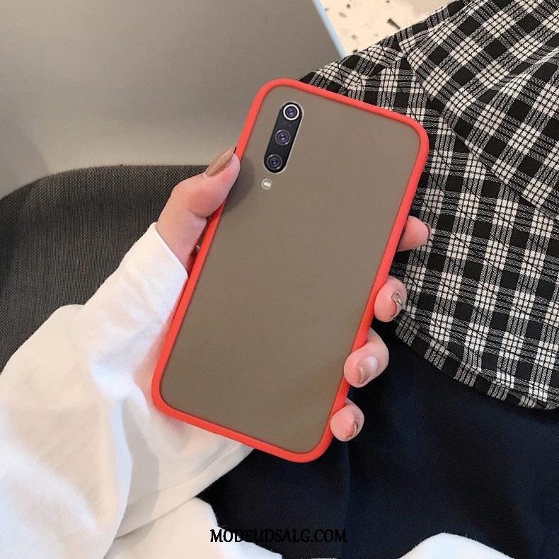 Xiaomi Mi A3 Etui / Cover Ungdom Nubuck Rød Gennemsigtig Beskyttelse