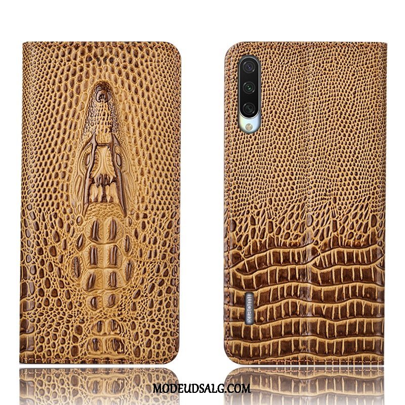 Xiaomi Mi A3 Etui Folio Anti-fald Gul Krokodille Cover