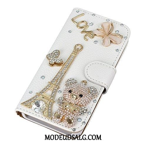 Xiaomi Mi Max 3 Etui / Cover Luksus Heldig Lædertaske Strass Hvid