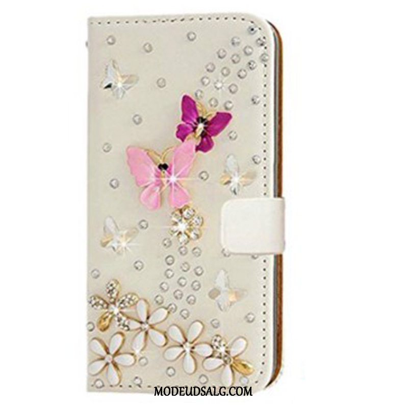 Xiaomi Mi Max 3 Etui / Cover Luksus Heldig Lædertaske Strass Hvid