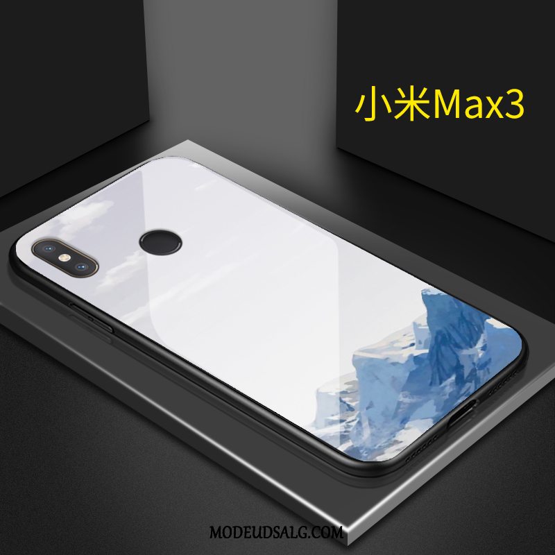 Xiaomi Mi Max 3 Etui Glas Hvid Cover Anti-fald Lille Sektion