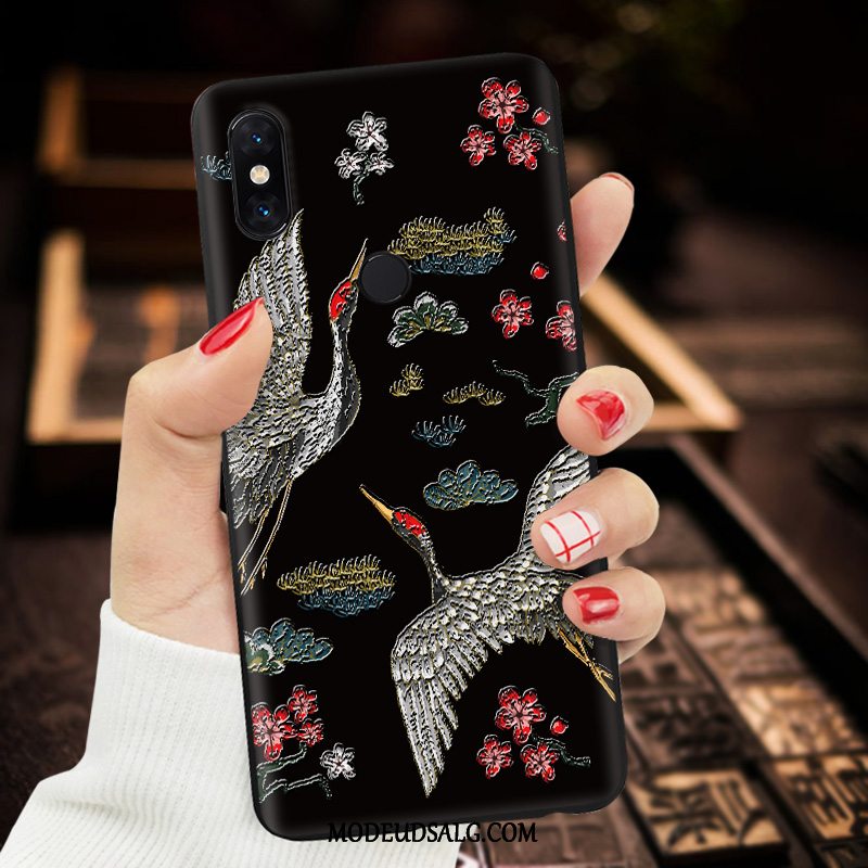 Xiaomi Mi Mix 2s Etui / Cover Tilpas Beskyttelse Broderi Mønster Sort