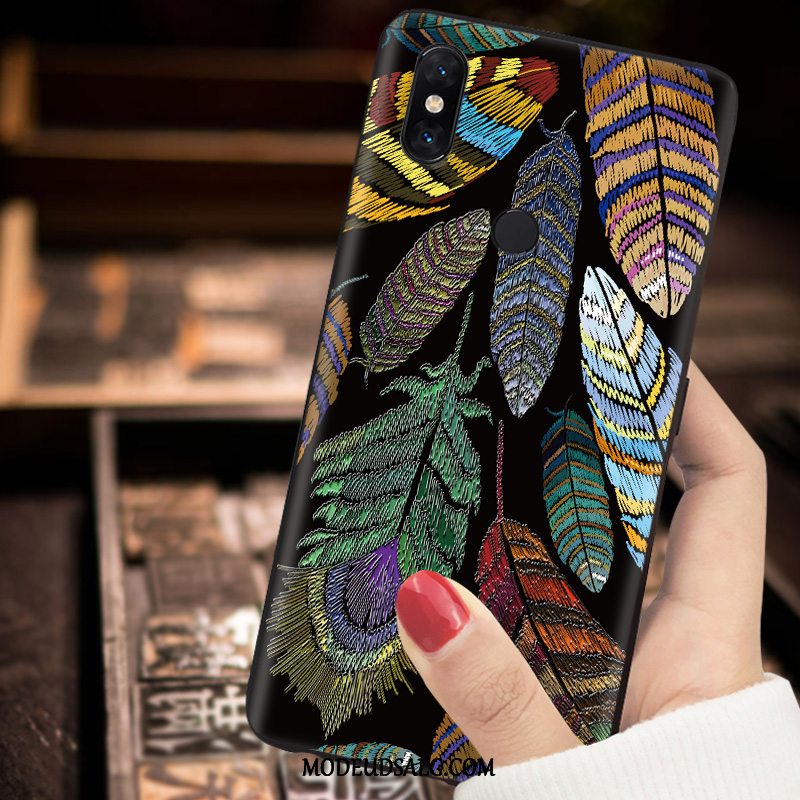 Xiaomi Mi Mix 2s Etui / Cover Tilpas Beskyttelse Broderi Mønster Sort