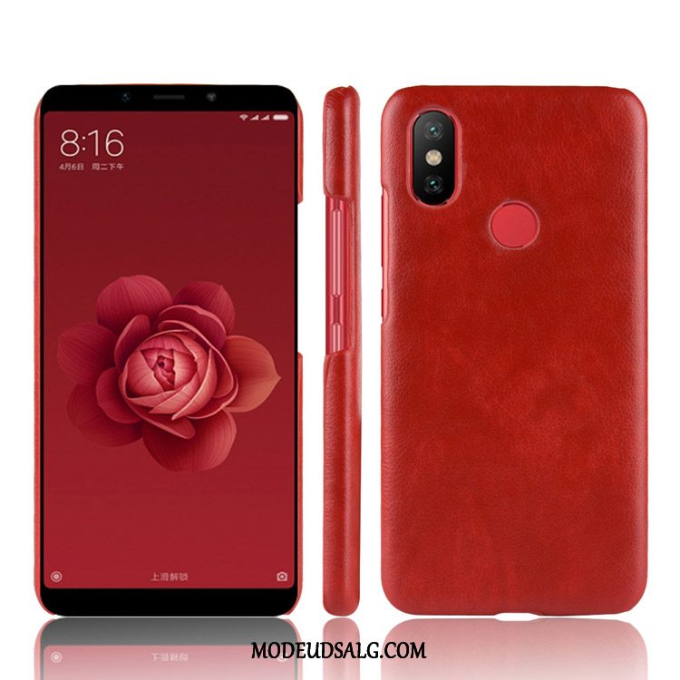 Xiaomi Mi Mix 2s Etui Sort Lille Sektion Lædertaske Mønster Rød