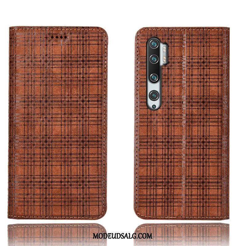 Xiaomi Mi Note 10 Etui / Cover Grå Ternede Folio Anti-fald