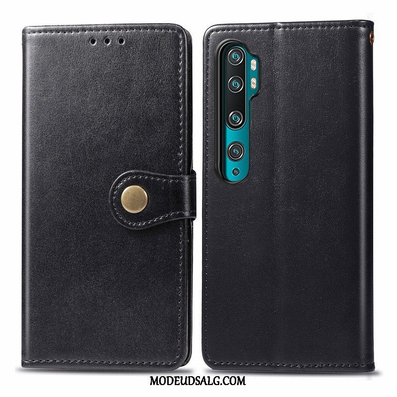 Xiaomi Mi Note 10 Etui Folio Solid Farve Lille Sektion Beskyttelse Ungdom