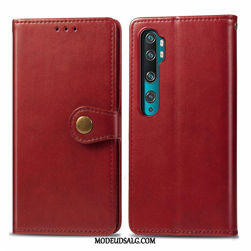 Xiaomi Mi Note 10 Etui Folio Solid Farve Lille Sektion Beskyttelse Ungdom