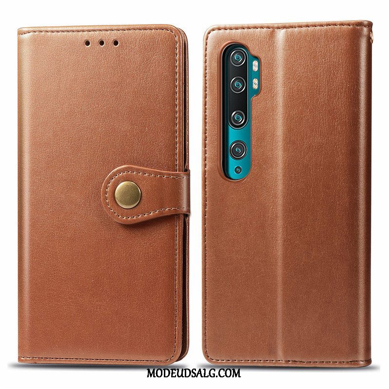 Xiaomi Mi Note 10 Etui Folio Solid Farve Lille Sektion Beskyttelse Ungdom