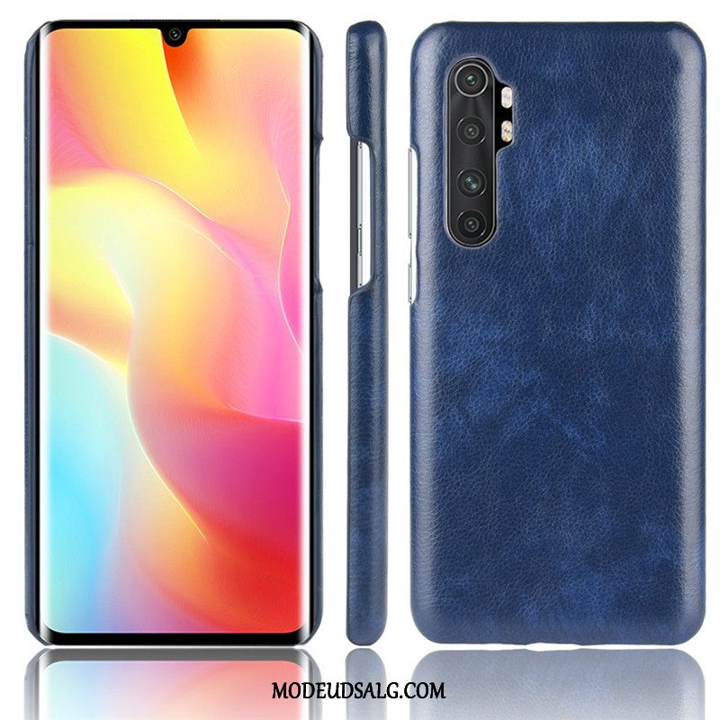 Xiaomi Mi Note 10 Lite Etui / Cover Litchi Læder Lille Sektion Beskyttelse Blå