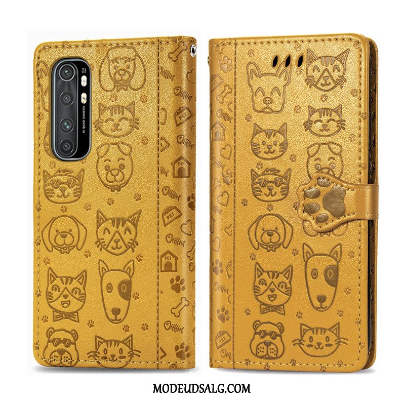 Xiaomi Mi Note 10 Lite Etui Lilla Relief Lille Sektion Beskyttelse Folio