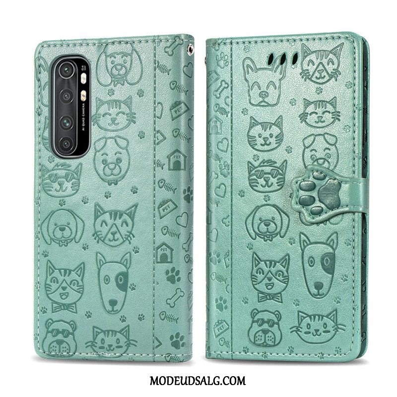 Xiaomi Mi Note 10 Lite Etui Lilla Relief Lille Sektion Beskyttelse Folio