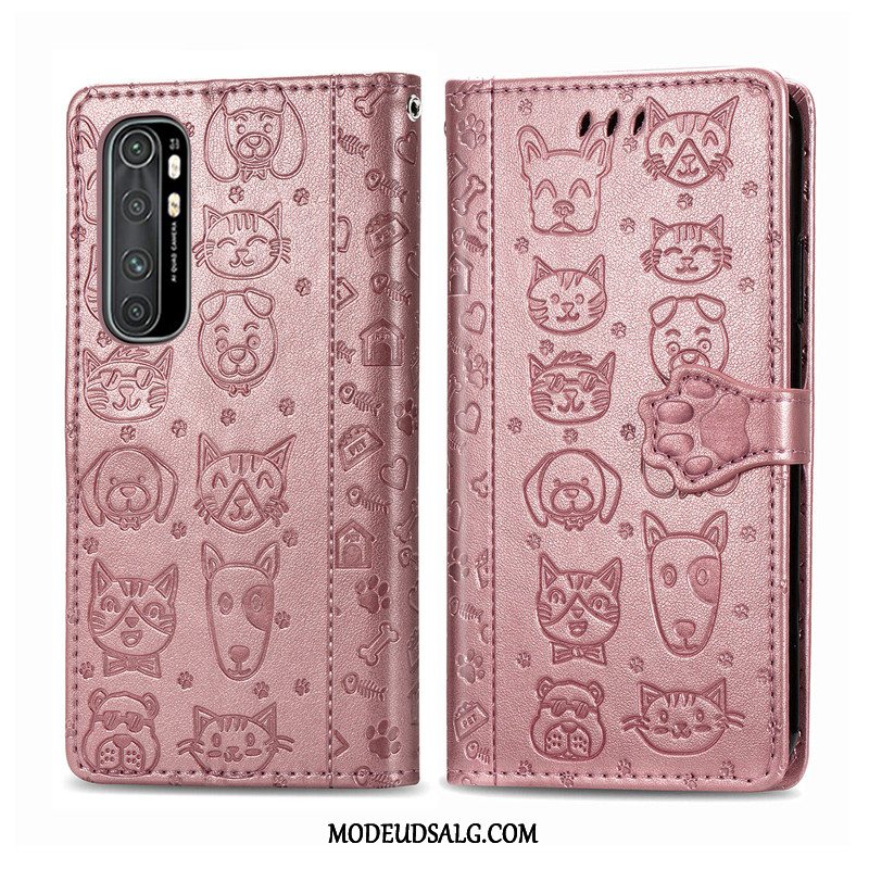 Xiaomi Mi Note 10 Lite Etui Lilla Relief Lille Sektion Beskyttelse Folio